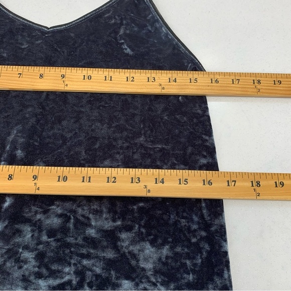 Top Shop Velvet Mini Slip Dress 4  Gray Shimmer Stretch Tunic Fairy Grunge Boho - Picture 9 of 11